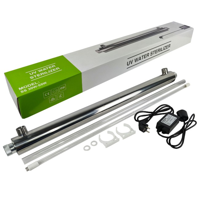 Ультрафиолетовый стерилизатор UV-8 SS 30W для воды, 1800 л/час 