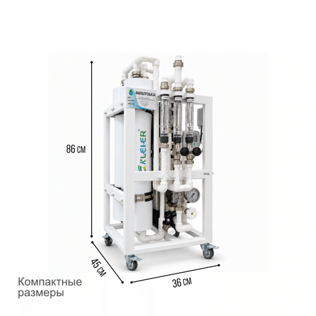 Габаритные размеры обратного осмоса NECOZ GOKENIN COMPACT STRONG PRO