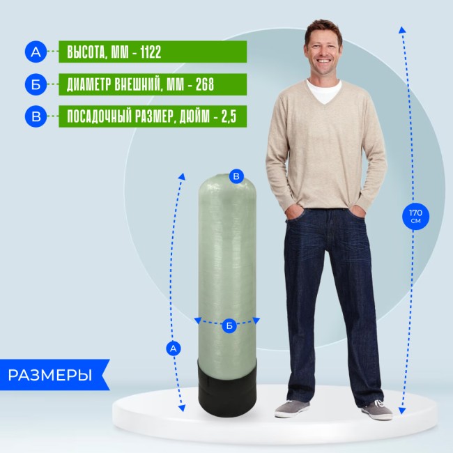 Корпус баллон засыпного фильтра Canature 1044, 2.5" Корпус баллон засыпного фильтра Canature 1044, 2.5"