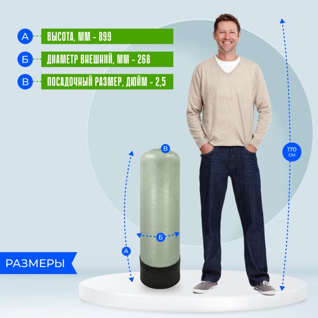 Корпус баллон засыпного фильтра Canature 1035, 2.5" Корпус баллон засыпного фильтра Canature 1035, 2.5"