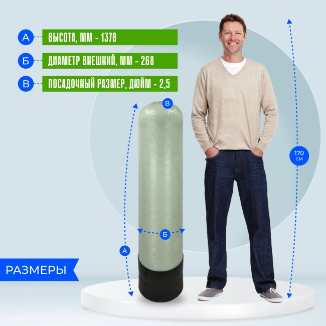 Корпус баллон засыпного фильтра Canature 1054, 2.5"