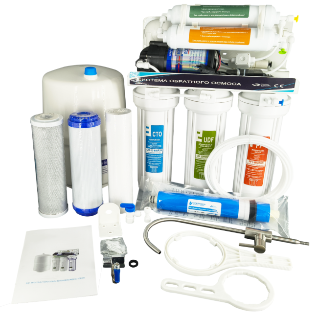 Питьевая система обратного осмоса 6 ступеней Осмо база помпа 6 Питьевая система обратного осмоса 6 ступеней Осмо база помпа 6