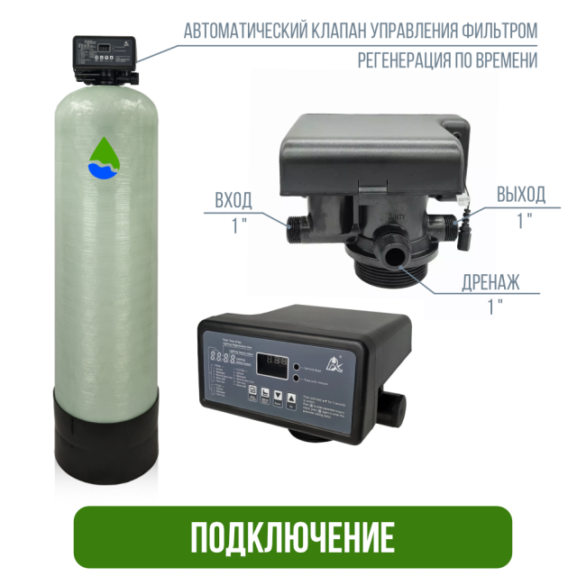 Подключение фильтра обезжелезивания, сорбции воды Runxin 1354/F67Q1 Подключение фильтра обезжелезивания, сорбции воды Runxin 1354/F67Q1